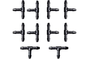 OTUAYAUTO Windshield Washer Hose Connectors, Universal Wiper Hose Connector T-Type Adapters for Car Windshield Washer Nozzles (Pack of 10)