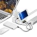 USB C Surge Protector Power Strip,TESSAN 3 Outlets Mountable Flat Plug Charging Station with 3 USB Ports+ Type C port(Total 30W/6A) 5 Ft Cord Desktop Dock & Charging Stand Organizer -White