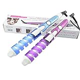 Hair Curling Iron, Anself Pro Anti-scalded Electric Ceramic Hair Curler Spiral Hair Rollers Curling Iron Wand Salon Tools (Purple)