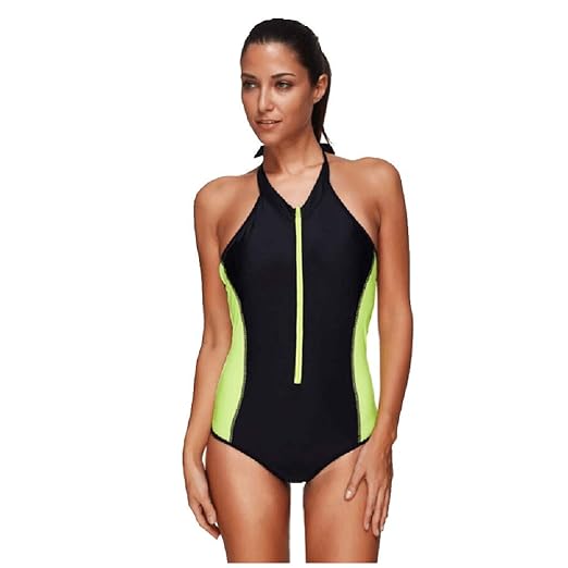 iYmitz Sommer Damen Badeanzug, UV Schutz Einteiliger Bademode, Frauen Slim Neckholder Body 1 Piece Wassersport Anzug Surfanzu