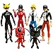 MALUNGMA Ladybug Action Figure 6Pcs Miraculous Tikki Noir Cat Plagg Adrien Action Figures Toy Set Minifigures Kid's Gift Children Game