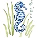 Seahorse Stencil, 6 x 6.5 inch (M) - Sea Ocean Nautical Seashore Reef Stencils for Painting Template
