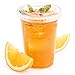 Green Direct 16 oz. Disposable Plastic Clear Cups With Flat Lids for Cold Drink / Bubble Boba / Iced Coffee / Tea / Smoothie Pack of 100