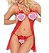 Eternatastic Women Mesh Cupless Babydoll Sleepwear Lingerie Set Thong