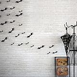 OVERMAL 12pcs Black 3D DIY PVC Bat Wall Sticker Decal Home Halloween Decoration