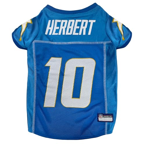 NFLPA Justin Herbert PET Jersey, NFL Dog Shirt, Size Small, Los Angeles Charger…