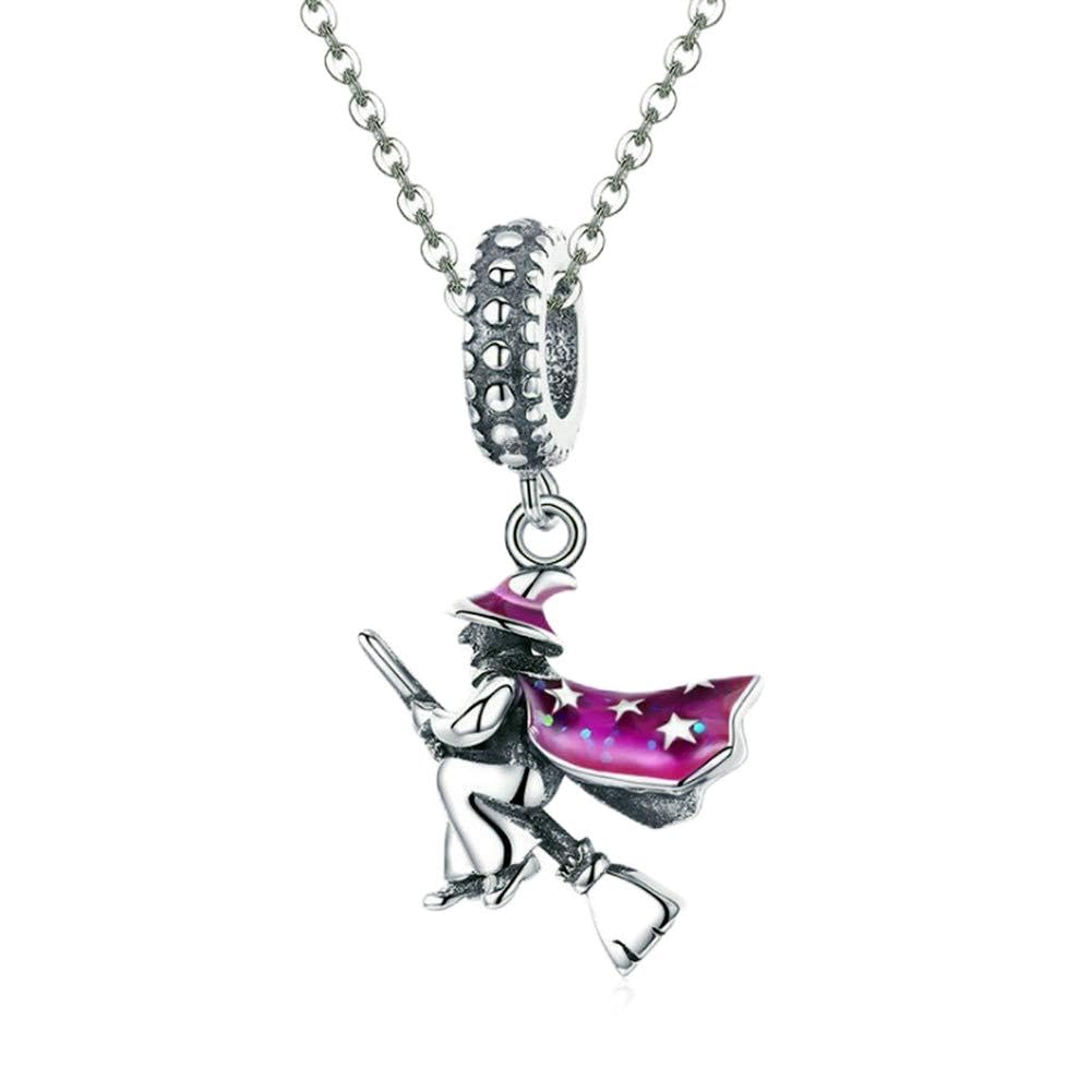 Witch Charm 925 Sterling Silver Halloween Charm Gift Charm for Pandora Charm Bracelet