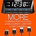 BEARE Alarm Clock Charging Station - w/Quad USB Port for iPhone/iPad/iPod/Android Phone,Tablet and All USB-Charged Devices