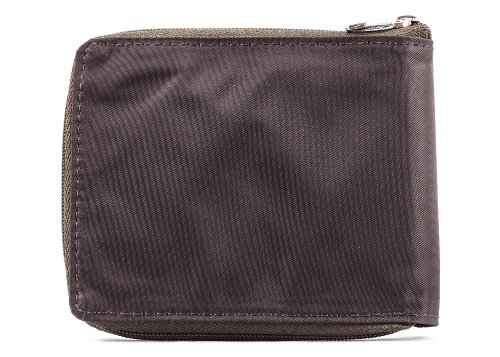 Big Skinny Men's Zippered Bi-Fold Slim Wallet, Holds Up to 25 Cards, Brown