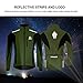 OUTON Men's Cycling Jacket Windproof Breathable Lightweight Reflective Warm Thermal Water-Resistant MTB Mountain Bike Jacket (Green, L)