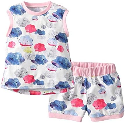 SUPERON Kids Summer Pajamas Sets Toddler Baby Child Boys Girls Sleeveless Shorts Outfits