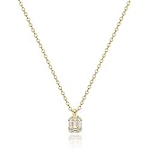 Zeffy Diamond Necklaces for Women, Dainty Gold Necklace 18k Gold Plated Layered Necklaces Simple Gold CZ Diamond Pendant Necklaces for Women Trendy Jewelry Gifts for Girls