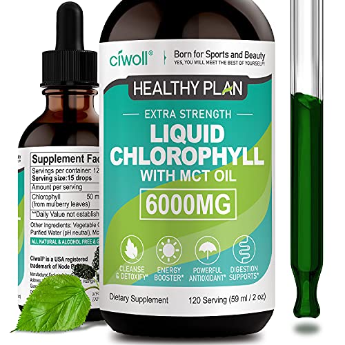 Chlorophyll Liquid Drops Unflavored 6000mg Better Energy Supplement