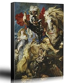 St George Fighting The Dragon by Peter Paul Rubens - Canvas Print