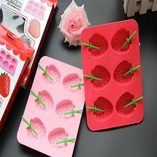 Silicone Ice Cube molds creative kitchen baking molds Strawberry ice cube box -shape of Strawberry ice trays