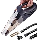 Aspiradora Coche Potente, Mejorada, 12V 120W 4000pa Potencia, Soporta Mojado Seco con 5m Cable con Bolsa, Aspirador Potente de Mano Automático con Filtros HEPA, Strong Power Vacuum Dust Buster Bomba para Auto o Tarea Domestica - V1B