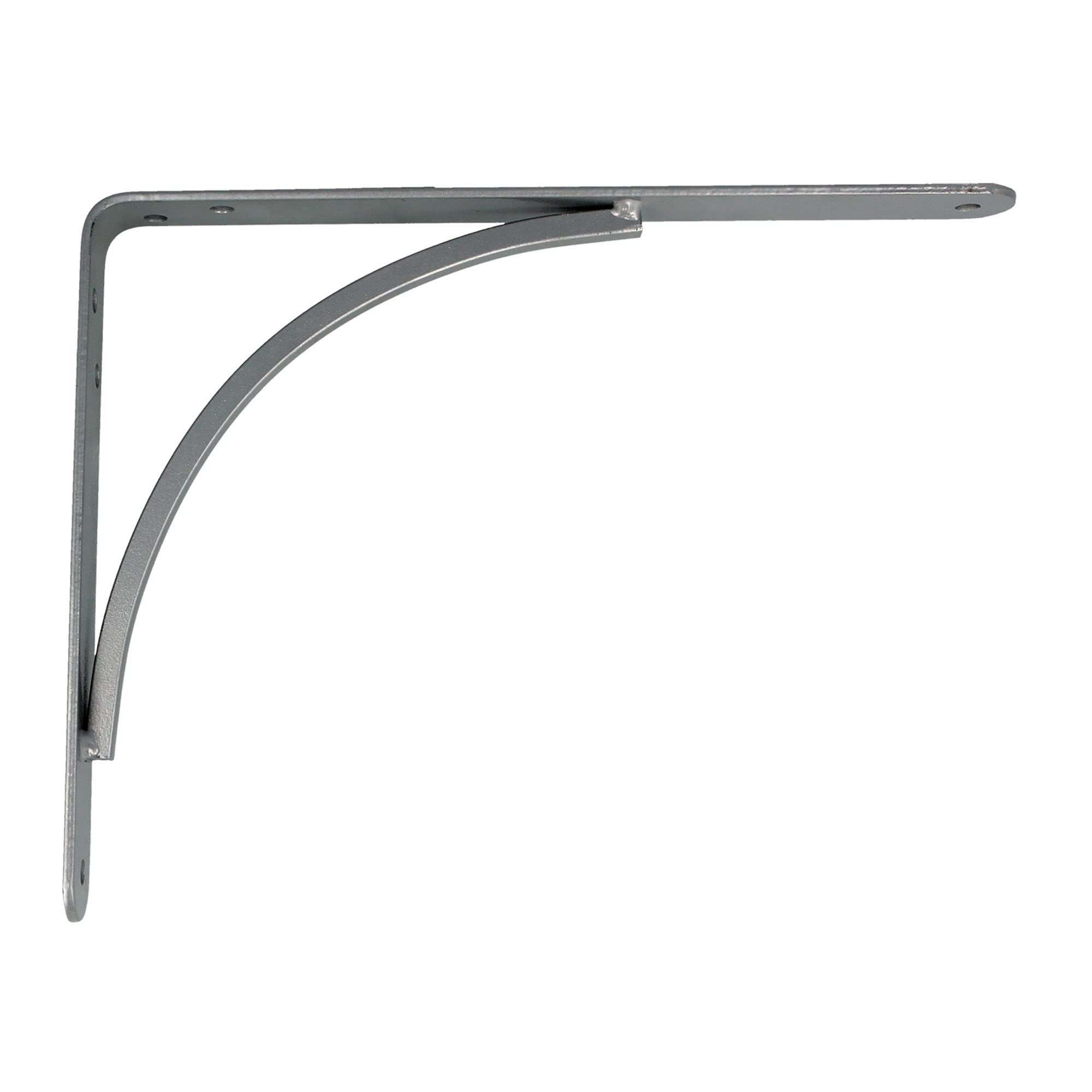 Amig - Shelf Bracket Stainless Steel Model 10 | Metal Bracket for Shelves | Shelf Bracket | Colour: Metallic Grey | Dimensions: 250 x 200 mm | Recommended Max Weight: 65 kg