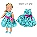 FairyStar American Girl Doll Clothes Wardrobe Makeover (10pcs), 5 Outfits American Girl Doll Accessories Set Clothes, Fits 18