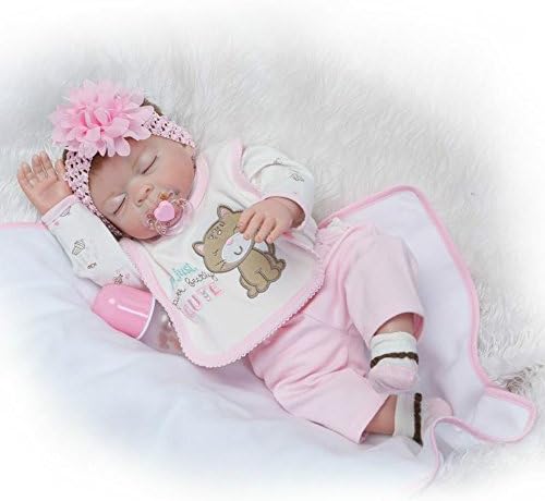 Sleeping Reborn Newborn Anatomically Correct Girl Full Body Silicone Baby Dolls 20 Inch Realistic Children Toys with Magnetic Pacifier