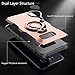 SmartLegend Galaxy S8 Plus Case with Metal Ring Holder Kickstand, Dual Layer Shockproof Heavy Duty Protection Defender Armor Case [Magnetic Car Mount Compatible] for Samsung Galaxy S8 Plus- Rose Gold