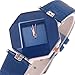 yunanwa 5 Pack Women Ladies Watches Quartz Wristwatch Leather/Mesh Brand Wholesale Prism Watch (Style 1:5pcs Leather Brand)
