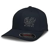 Flexfit Left Side Panel Welsh Dragon Grey Outline Embroidery Polyester