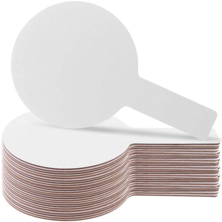 20 Pcs Dry Erase Answer Paddles, Handheld Double Sided Paddles Mini White Boards Small White Board Dry Erase Signs Auction Paddles for Classroom Teaching Office Meeting Voting Bridal Shower Games