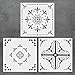 CODOHI 3 Packs Tile Stencils (12x12 Inch) Laser Cut Resuable Money Saving Painting Template for Wall Floor Fabric Wood - DIY Moroccan Patterns