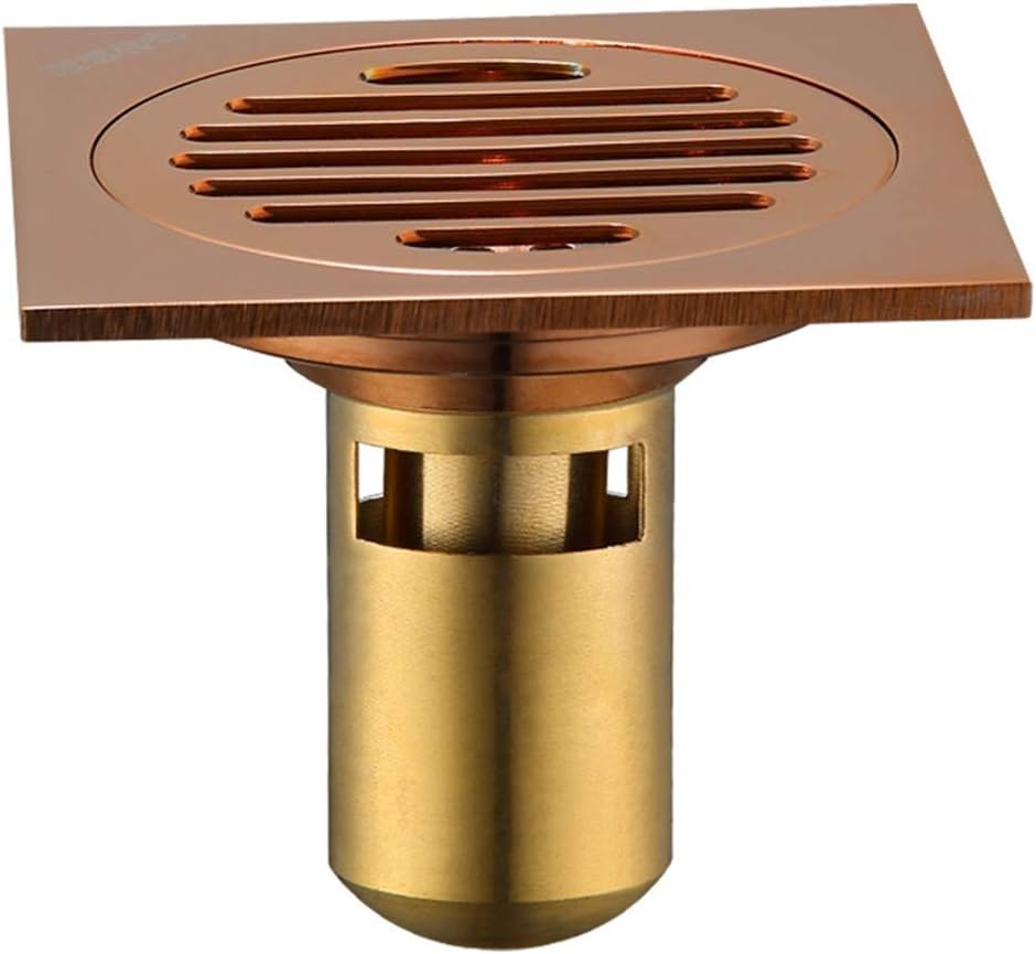 HIZLJJ Square Shower Drain with Removable Pattern Grate 4Inch Brushed 304 Stainless Steel