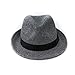 Anycosy Trilby Hat Wool Felt Panama Fedora Jazz Sun Beach Style With Black Band For Men’s Outfits (Grey)