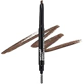 wet n wild Ultimate Eyebrow Retractable Definer Pencil, Medium Brown, Dual-Sided Brow Brush, Fine Tip, Shapes, Defines, Fills Brow Makeup