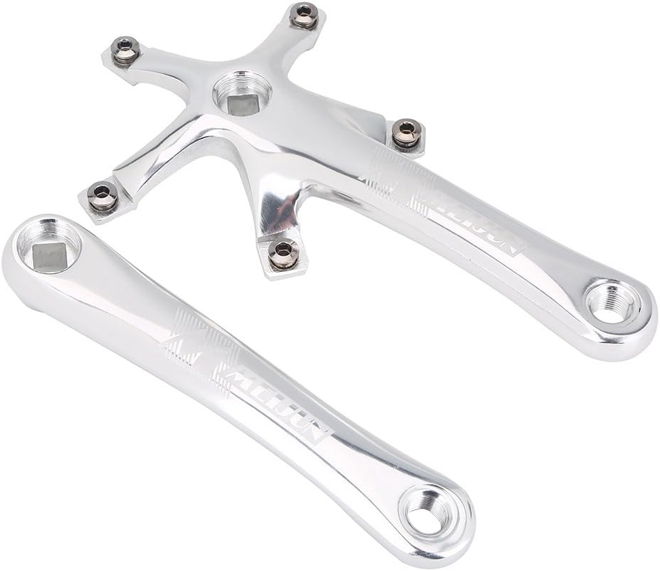 VGEBY Bike Crankset, Left and Right Crank Arms for Single Speed Bicycle(Silver) Cycling Bicycles And Spare Parts - Image 3