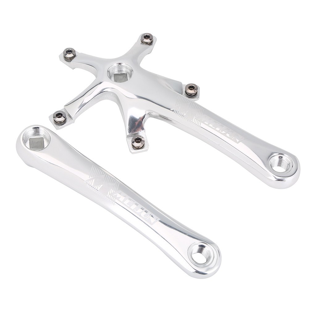 Photo 1 of Bike Crankset, Bike Crank Arm Set, Aluminium Alloy Bike Single Speed Crankset, Left and Right Crank Arms Repair Parts for Mountain Bike, Road Bike (1 Pair)
