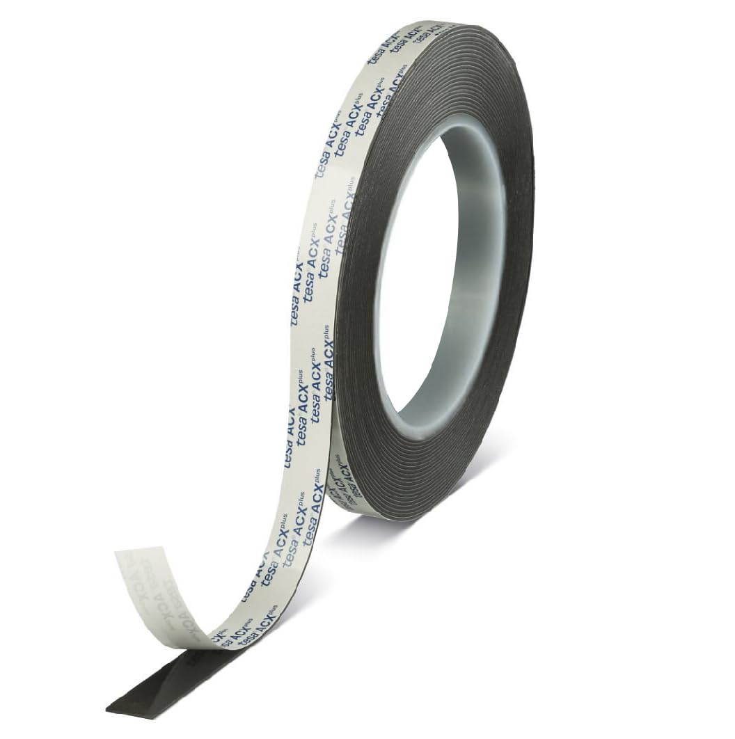 Tesa ACXplus 7063 - Black Acrylic Foam Double-Sided Tape, High Bonding Strength, Resistant to Temperatures, High Adhesiveness, for Difficult Materials and Metals (19 mm x 3,2 m)
