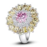 Psiroy Women's 925 Sterling Silver 5cttw Pink Topaz Filled Ring