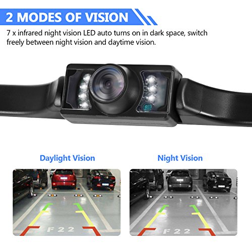 Bestfy Car Rear View Reversing Backup Camera with IP67 Waterproof Rating, 170°Perfect View Angle & 7 Infrared Night Vision LED Lights, Universal Vehicle Backup Camera System for RV, Truck, Bus