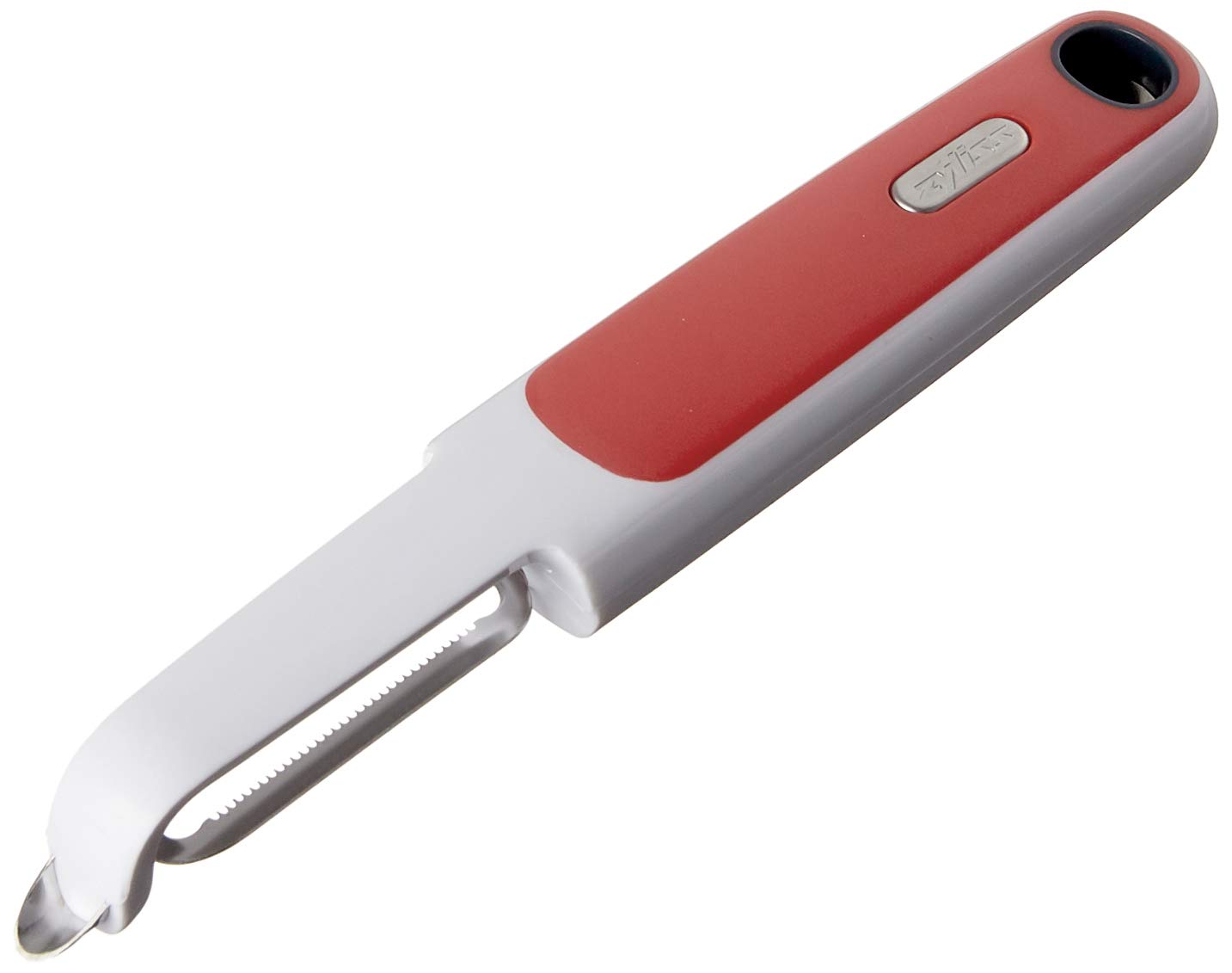 Photo 1 of Zyliss Soft Skin Fruit & Vegetable Peeler - Stainless Steel Serrated Peeler - Perfect for Potato, Cucumber, Carrot, Apple, Orange, Tomatoes, & More - Comfort Grip Peeler Kitchen Tool - Red