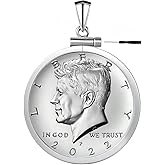 Geruibi Sterling Silver 50 cent Border Screw Top Coin Bezel is suitable for 30.64mm diameter 2.15mm thickness, Coins Not Included