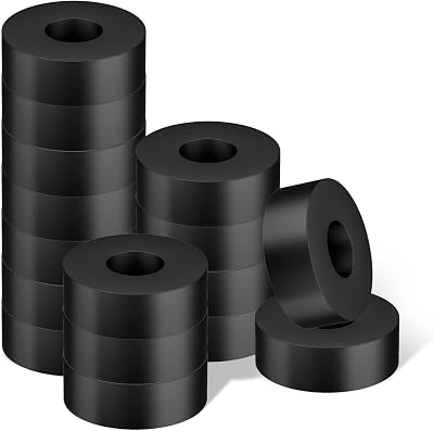 PEUTIER 16pcs Rubber Isolation Pads 1.5" OD 0.5" ID 0.4" Thick Vibration Damping