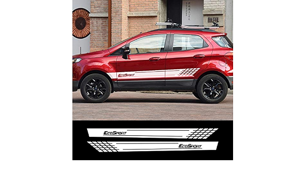 Amazon.com: YKANZS 2pcs pegatinas auto vinilo película deportiva Racing  impermeable calcomanías decoración lateral raya para Ford Ecosport :  Automotriz