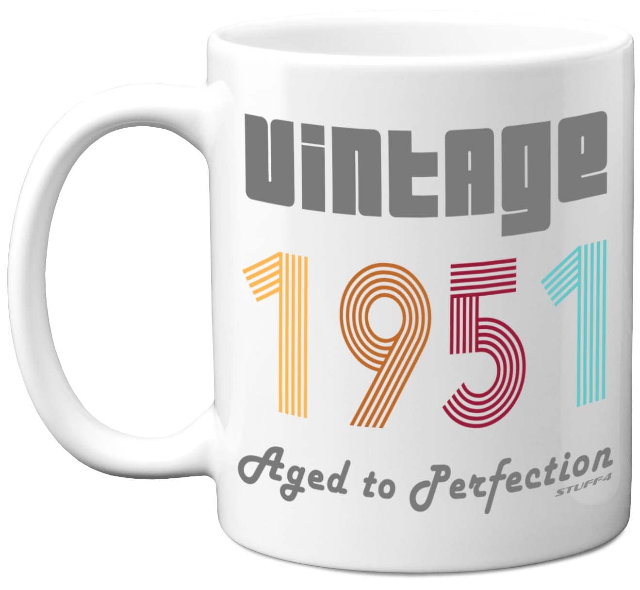 Stuff4 75th Birthday Gifts for Men Women - 1951 Vintage Coffee Mug, 11oz Ceramic Dishwasher Safe Mugs, Best Friend for Birthday or Christmas, Funny 75th Gifts Him Her