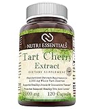 Nutri Essentials Tart Cherry Extract - 2000 Mg, 120 Capsules - Anti-oxidant & Anti-Inflammatory Properties - Supports Healthy Joints & Connective Tissues - Promotes Balanced Healthy Acid Levels