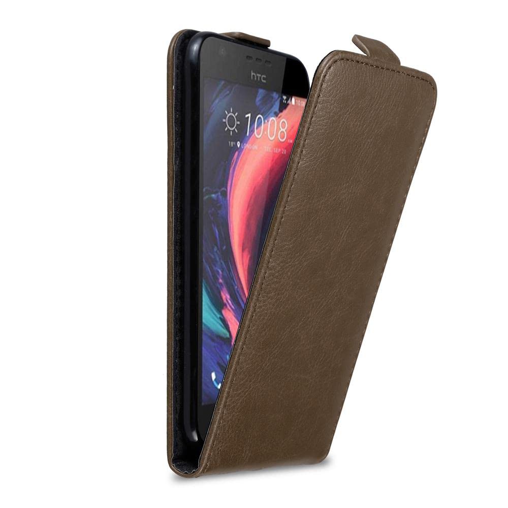 cadorabo Case works with HTC Desire 10 Lifestyle/Desire 825 in COFFEE BROWN - Flip Style Case with Magnetic Closure - Wallet Etui Cover Pouch PU Leather Flip
