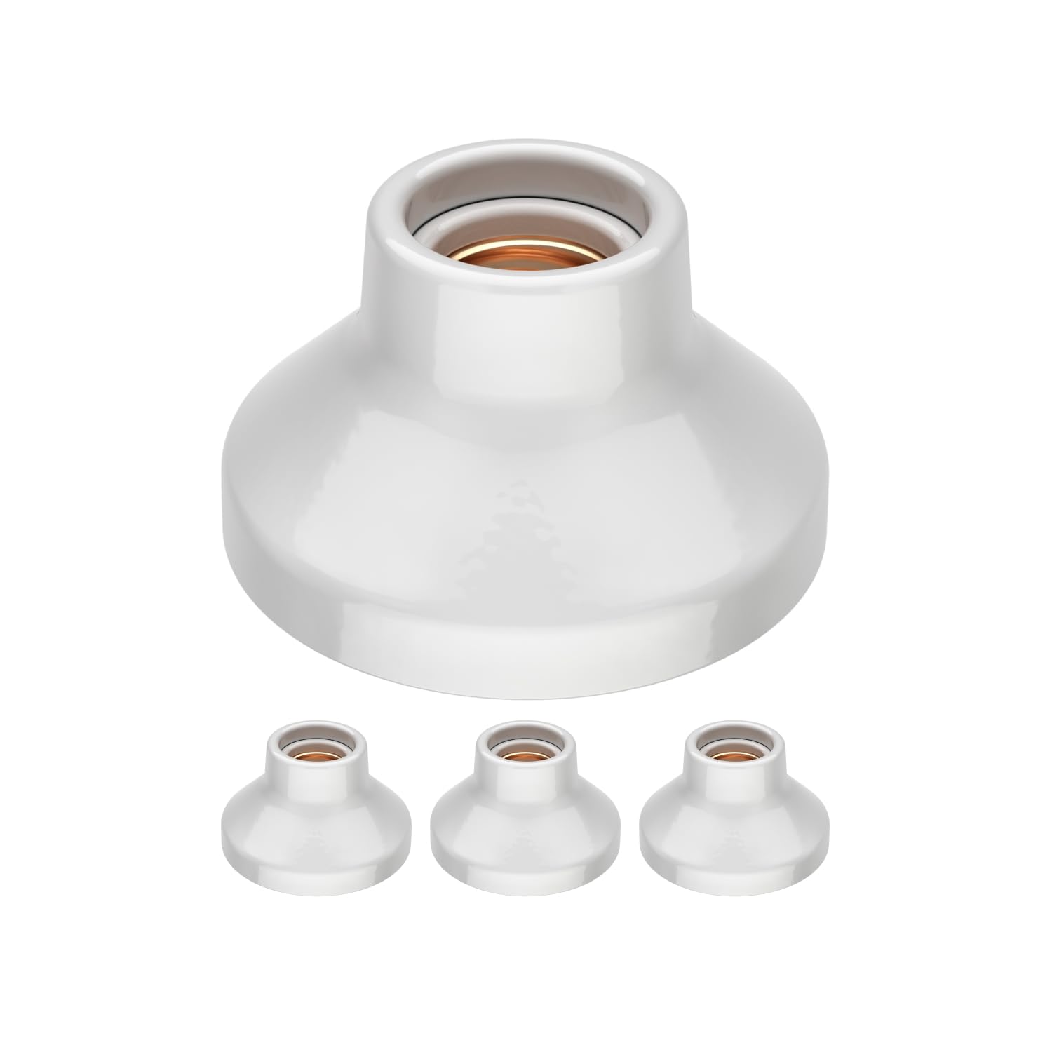 ledscom.de 4 Pieces Ceiling Light/lamp Holder Elektra, Porcelain, White Glossy, 1x E27 max. 300W — image 1