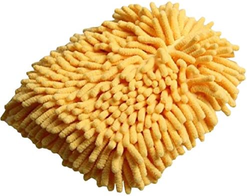 Sheng Xi Premium Microfiber Chenille Double Sided Use Wet or Dry Scratch-Free Car Wash Mitts Yellow OS