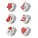 Souarts Christmas Snap Button Jewelry Set Bracelets Necklace with Stocking Tree Stars Heart Charms