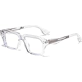 AIEYEZO Fashion Square Blue Light Glasses for Men Women Retro Thick Frame Blue Light Blocking Computer Glasses