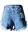 Haola Women's Juniors Denim High Waist Distressed Cutoff Shorts Blue S