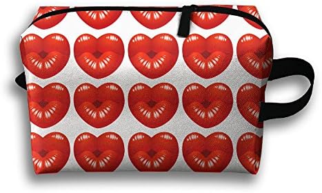 Kiss Lip Women' Cool Bag Makeup Multifunction Premium Travel Case Brush Organizer