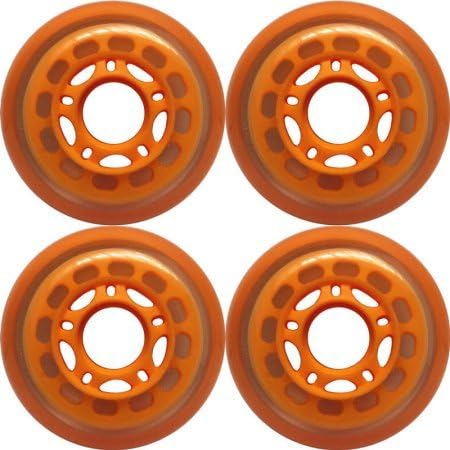 4-Pack Outdoor Formula Inline Skate Wheels Orange 76mm 83a